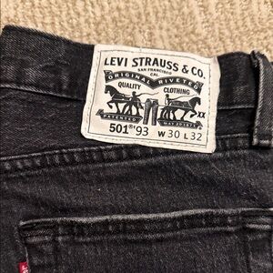 LEVI 501 ‘93 | BOYFRIEND | STRAIGHT LEG | BLACK STONE WASH | 30x32 | WHITE LABEL